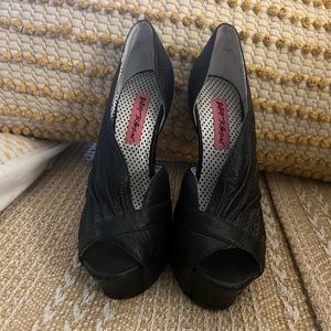 Betsey Johnson leather Caarla heels.
